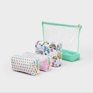 Roller Rabbit Set of Four Colorful Cosmetic Bags